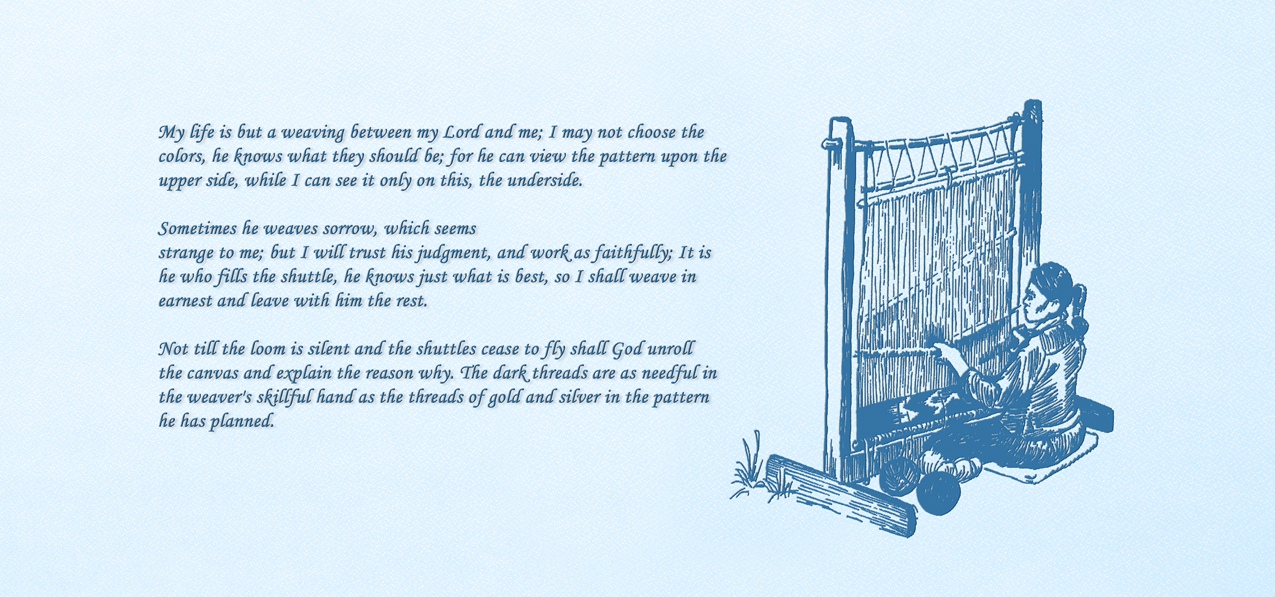 P 531 BL My Life is But a Basketweave Blue Faux